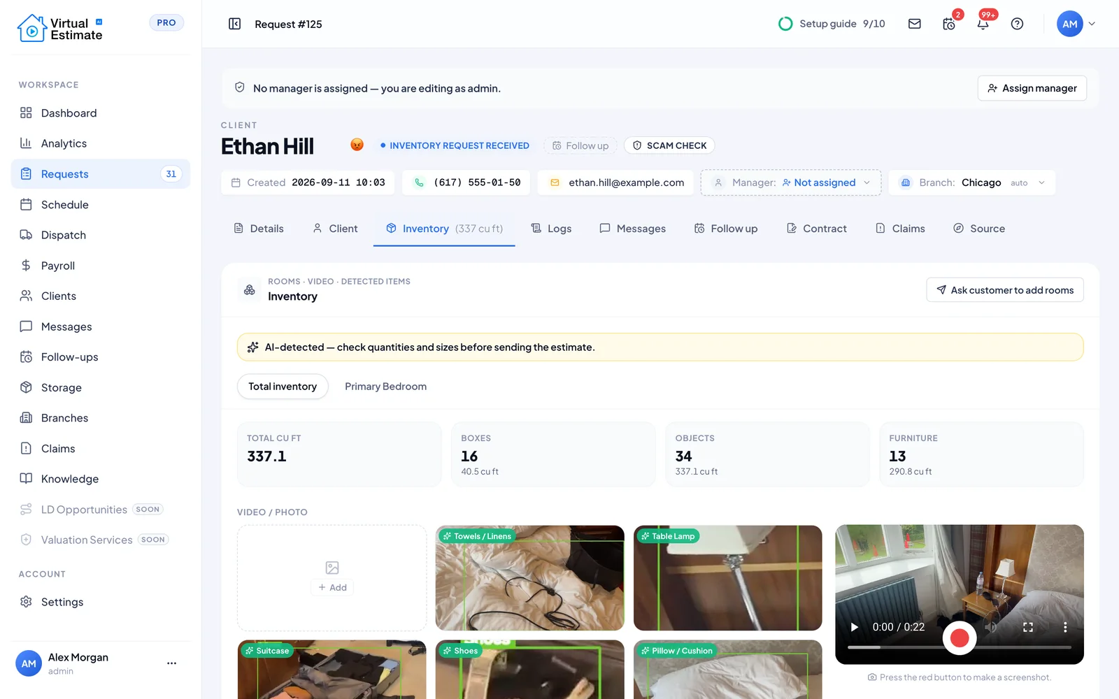 AI Video Estimate in Virtual Estimate