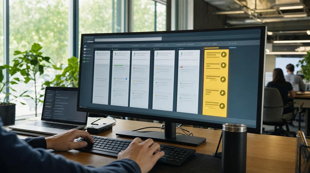 Moving sales pipeline dashboard showing lead stages and response time timers